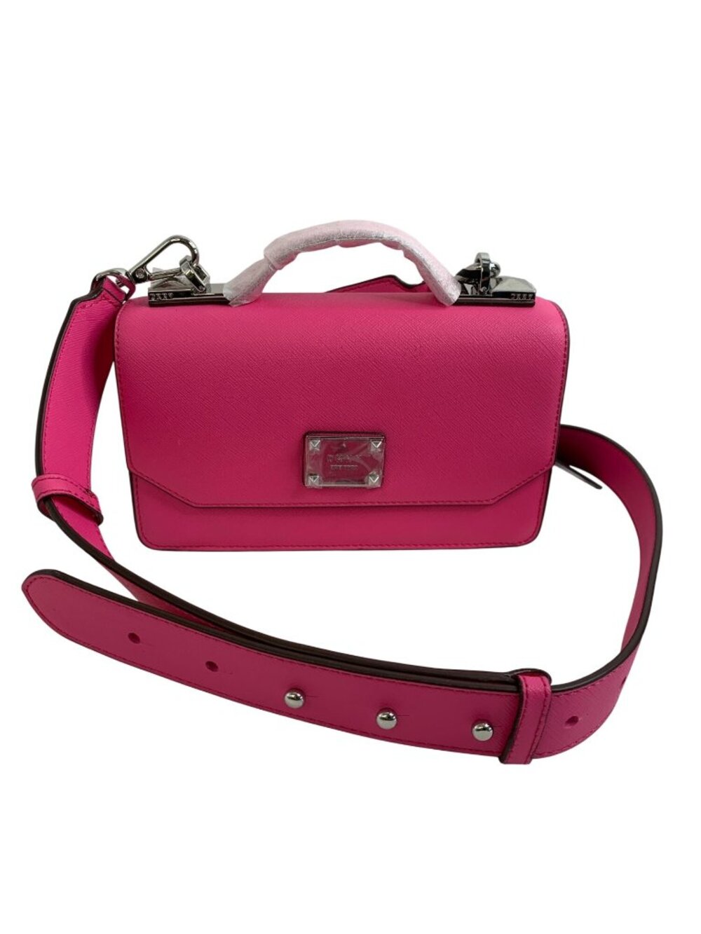 DKNY Perla Small Top Handle Bag Bright Pink X-body MSRP $178 NWT Barbiecore